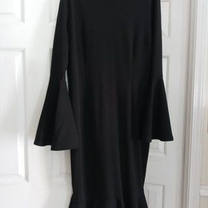 Beautiful Women's Black Bell-Sleeve Dress